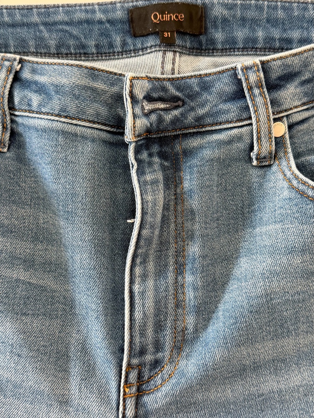 Quince women’s blue stretch high rise wide leg jeans size 31 - Picture 3 of 7